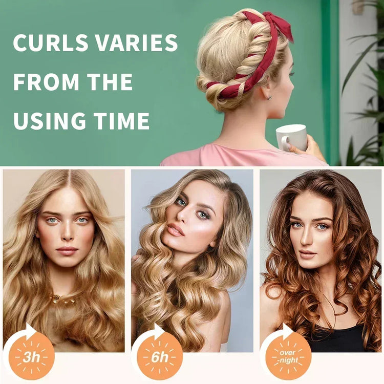 Heatless Curling Rod Headband No Heat Hair Curlers Ribbon Lazy Hair Rollers Silk Curls Sleeping Soft Headband Hair Styling Tools
