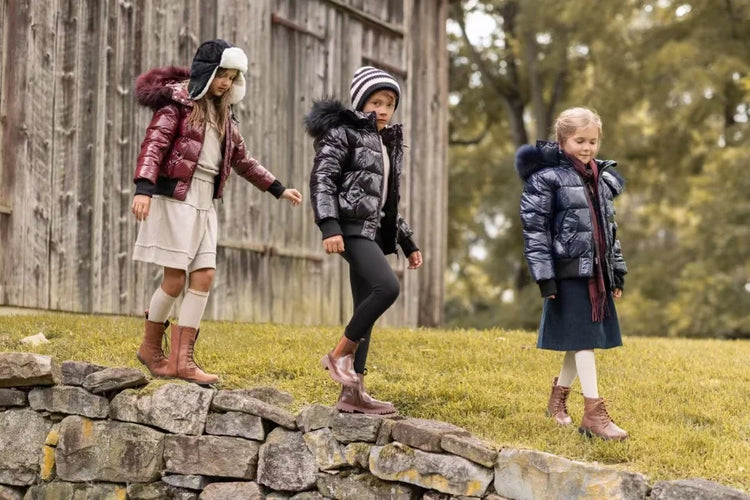 AP winter children coats waterproof shine fabric and filling  white duck down girls boys outerwear