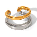High End Waterproof Hollow Stainless Steel Finger Ring Trendy for Women Personalize Jewelry Wholesale