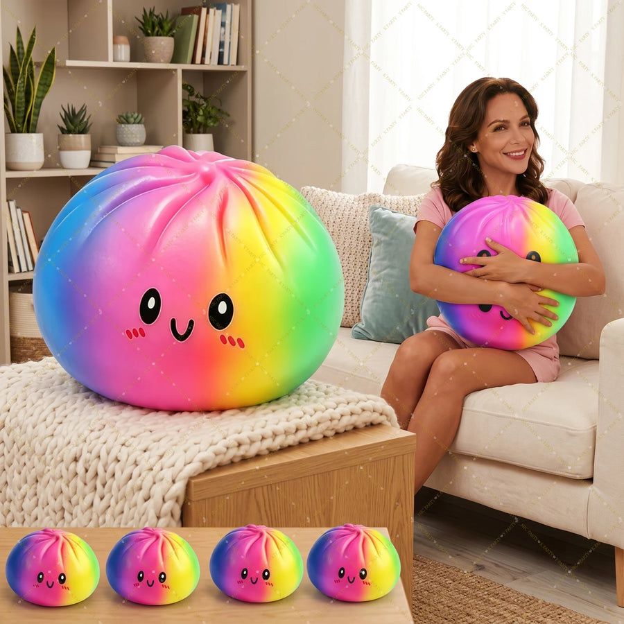 15/25cm Large Rainbow Dumplings Squishy Ball Gaint Stress Relief Gifts Dumplings Antistress Fidget Sensory Desk Home Decoration