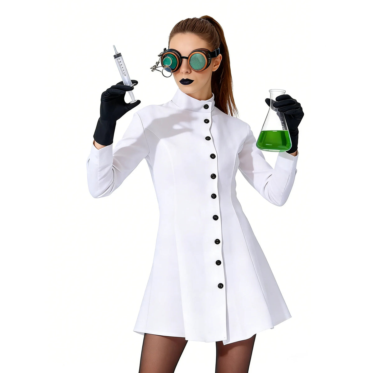 Carnival Party Men Women Long White Coat Nurse Doctor Costume Mad Scientist Cosplay Halloween