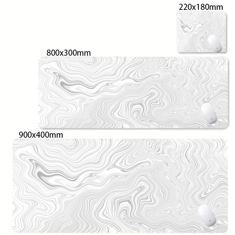 XXL Desk Mat Black And White Strata Liquid Mousepad Large Abstract Mouse Pad Gaming Deskmat With Lockedge Office Non-slip Carpet