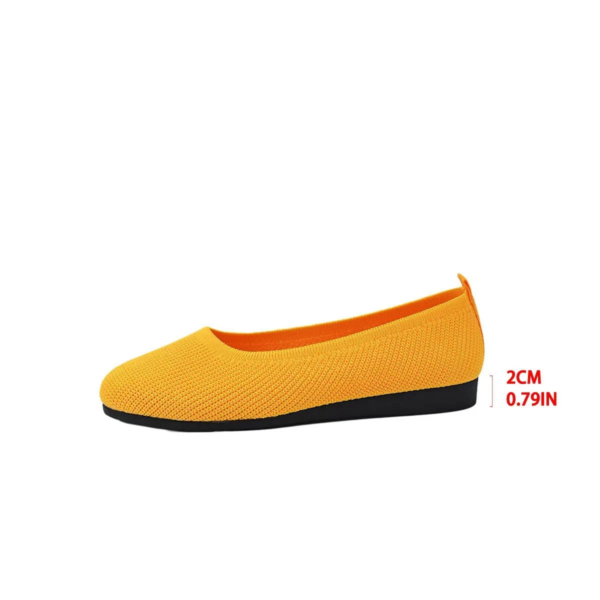 Women Round Toe Knitted Ballet Flats Breathable Slip on Flat Soft Sole Lightweight Casual Daily Walking Loafers Zapatos Mujer