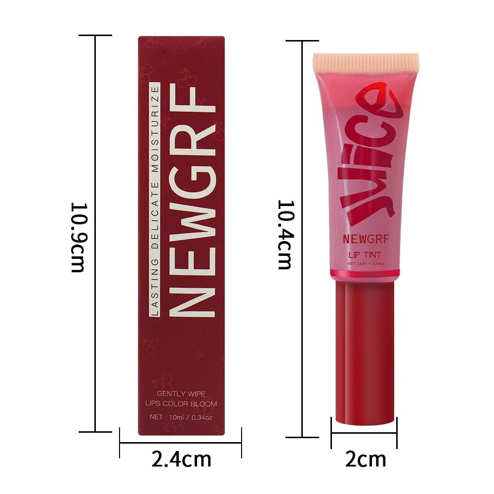 Juice Lip Tint Non-stick Cup Liquid Lipstick and Blush 2 in1 Waterproof Long Lasting Rose Red Lip Stain Makeup Pigment 1Pc