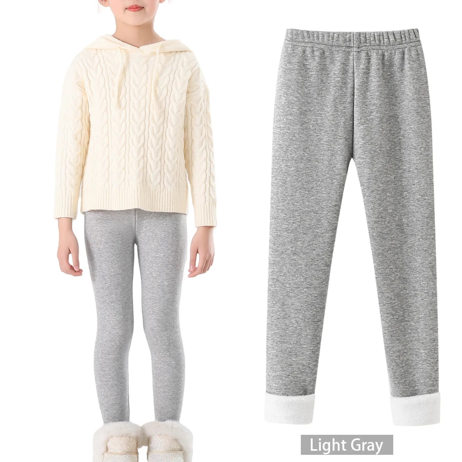 SheeCute Girls Winter Warm Pants Kids Fleece Lined Leggings for 3-11 Years SCW7101