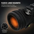 OFFBONDAGE Winter Cycling Gloves Thermal Warm Fleece Lined Waterproof Anti-Slip Motorcycle Gloves Adjustable Rotary Buckle MTB