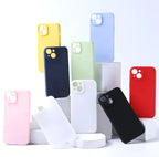 Liquid Silicone Phone Case for iphone 13 mini 14 15 Pro Max 15 Plus Candy Color Soft Back Cover Cases