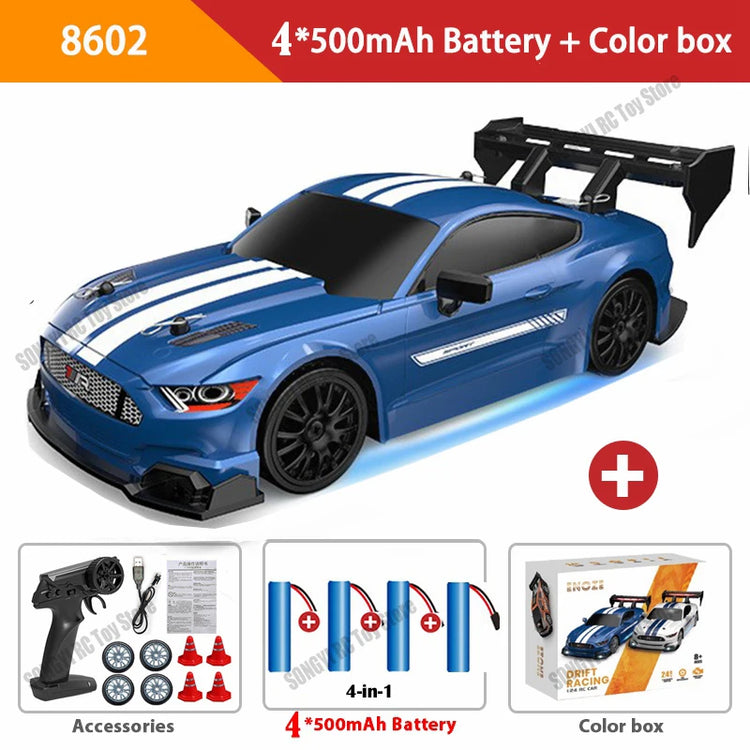 RC Drift Car 4WD Remote Control High Speed Racing Vehicle with LED Lights 2.4GHz Radio 4x4 Off-Road Truck Toy for Children Kids