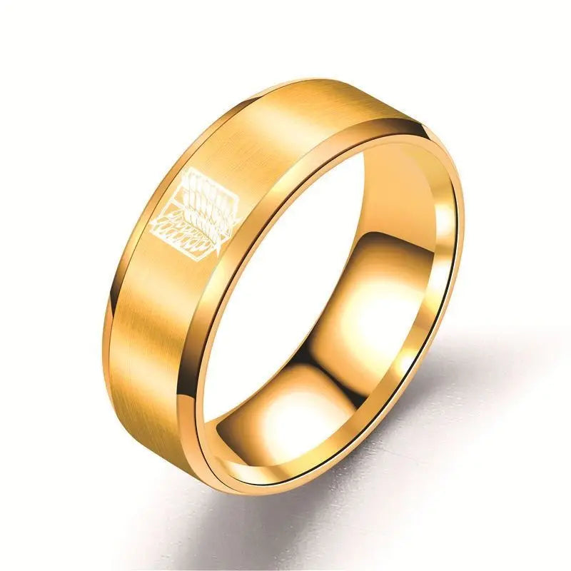 Anime Trendy Charm Attack on Titan Investigation Corps Logo Ring Wings of Freedom  rings Levi Mikasa Ackerman Party Jewelry